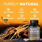 Panax Ginseng Supplement, with Ginkgo Biloba - Supports Heart Health and Muscle Function, Boosts Energy, Athletic Performance