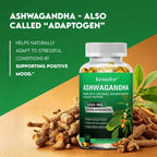 Ashwagandha Supplement - Boosts Brain and Memory, Boosts Energy, Focus, Improves Mood and Sleep - 120 Capsules