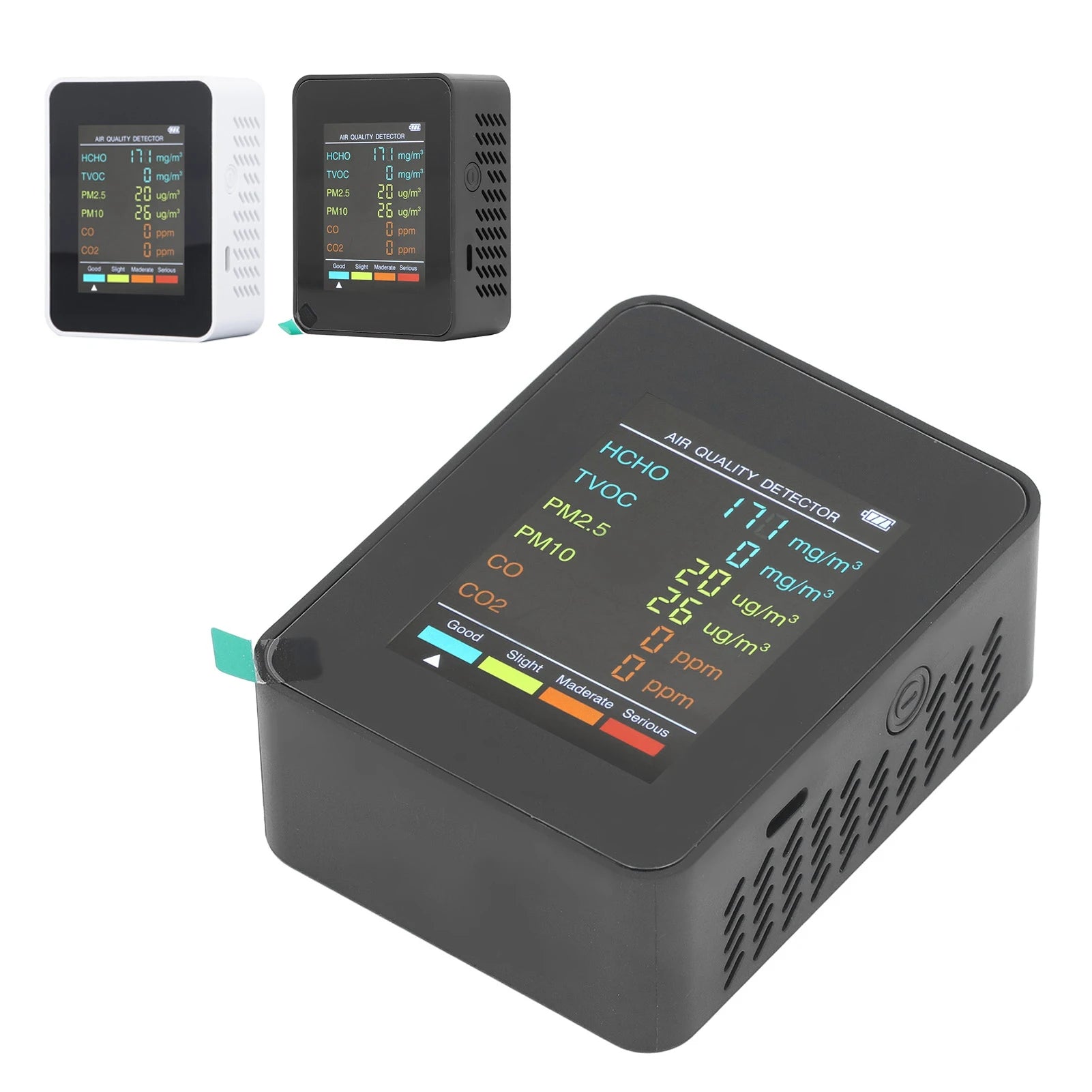 Air Quality Monitor Portable LCD Backlight Screen CO2 TVOC HCHO PM2.5 PM10 Detector with Alarm Indoor CO2 Monitor Air Monitor - Path to Self-Improvement