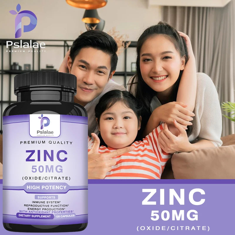 Zinc Supplements - Promotes Energy Production, Supports Immune System and Overall Health