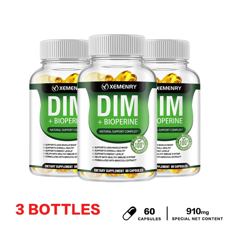 DIM Supplement - Contains Piperine To Promote Lean Muscle Mass and Support Digestive Health
