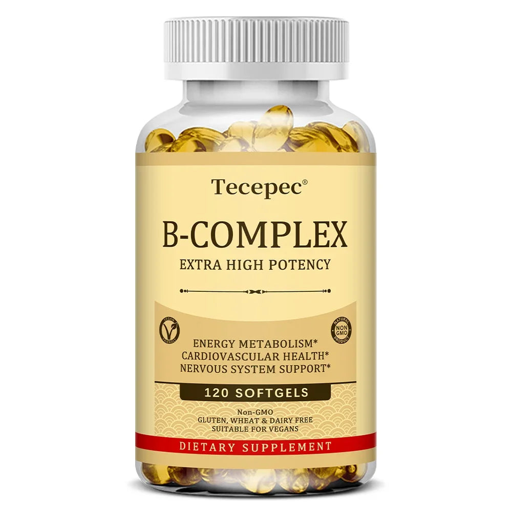 Vitamin B Complex-Contains Vitamins B1, B2, B3, B6, B5, B12 - Replenish Energy, Fight Stress and Enhance Immunity - 120 Capsules - Path to Self-Improvement