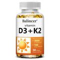 Vitamin D3 + K2 with Organic Virgin Coconut Oil, Vegan D3 (5000iu) with MK7 Vitamin K2 (100mcg), Supports Bone Health Supplement - Path to Self-Improvement