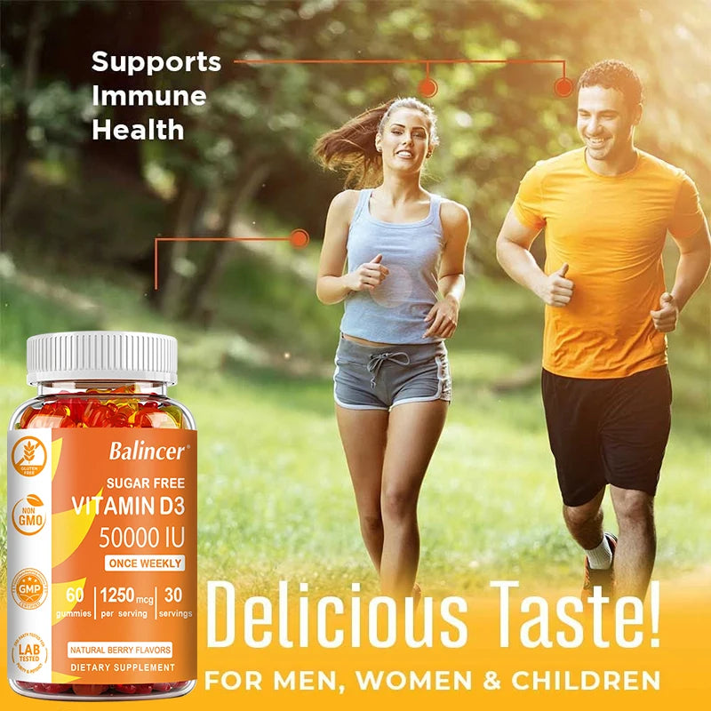 High Potency Vitamin D3 50,000 IU - Immune Support, Bone, Teeth, Heart and Nerve Health, Antioxidant - Gluten-Free, Non-GMO - Path to Self-Improvement
