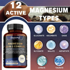 Magnesium Complex Capsules - Bone & Heart Health Supplement, Glycine, Citrate, Malate, Aspartate, Gluconate, Ascorbate, Taurine