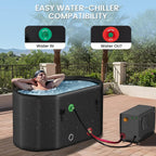 235 Gal Inflatable Cold Plunge Tub with Insulated Lid - Cold Water Therapy XXL Ice Bath Tub for Athletes Compatible Water Chiller