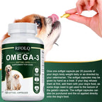 OMEGA-3 Supplement for Dogs - Reduces Hair Loss and Itching, Supports Joint, Brain and Heart Health, Skin & Hair Supplement