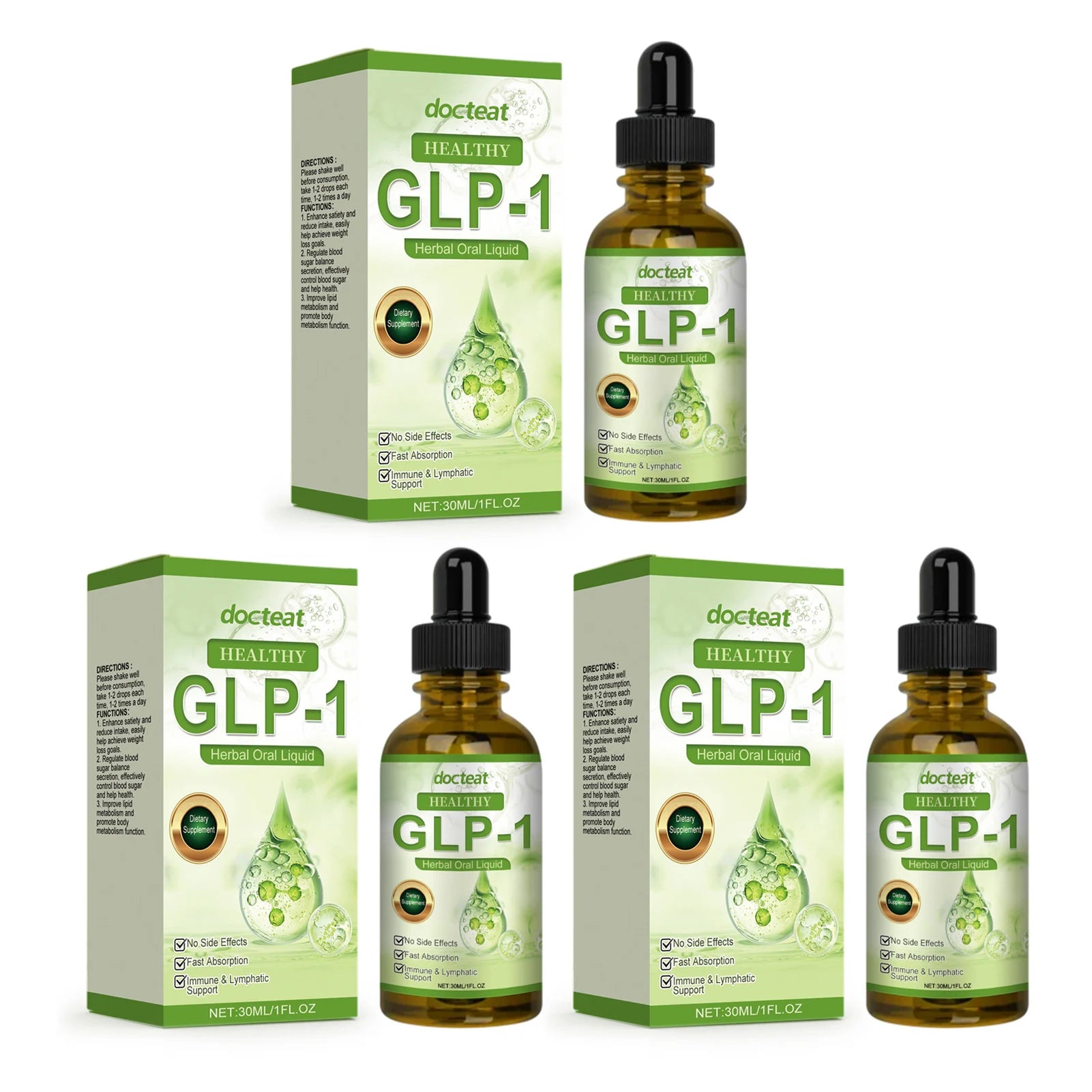 GLP-1 Supplement Liquid Drops Naturally GLP-1 Support Body Slimming Supplement For Gut Digestive Health Body Care Products