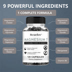 Magnesium 7 Supplement, Natural Magnesium Capsules for Heart, Sleep, and Metabolism Support with Vitamin B6, Vegan, Non-GMO