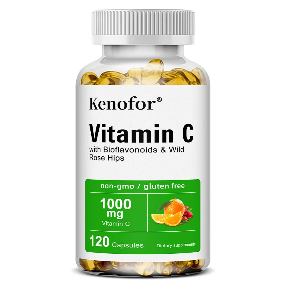 Vitamin C 1000 Mg - with Citrus, Rosehip, Immune Support, Collagen Production, Skin Health, Antioxidant, 120 Capsules - Path to Self-Improvement