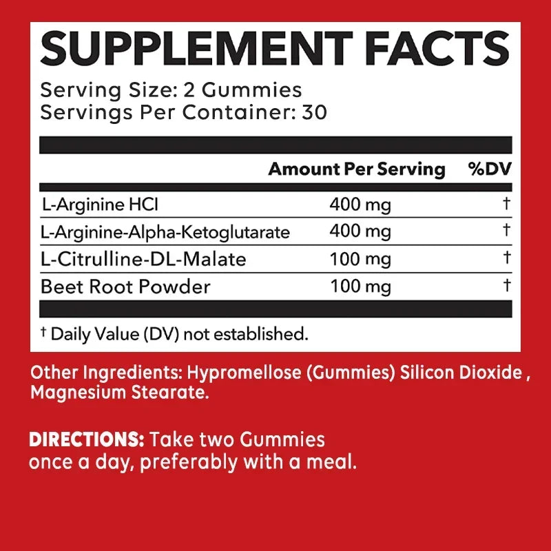 L-Arginine Supplement - Strengthens Muscles and Supports Blood Flow, Circulation, Nutrient Delivery and PumpingCapsules