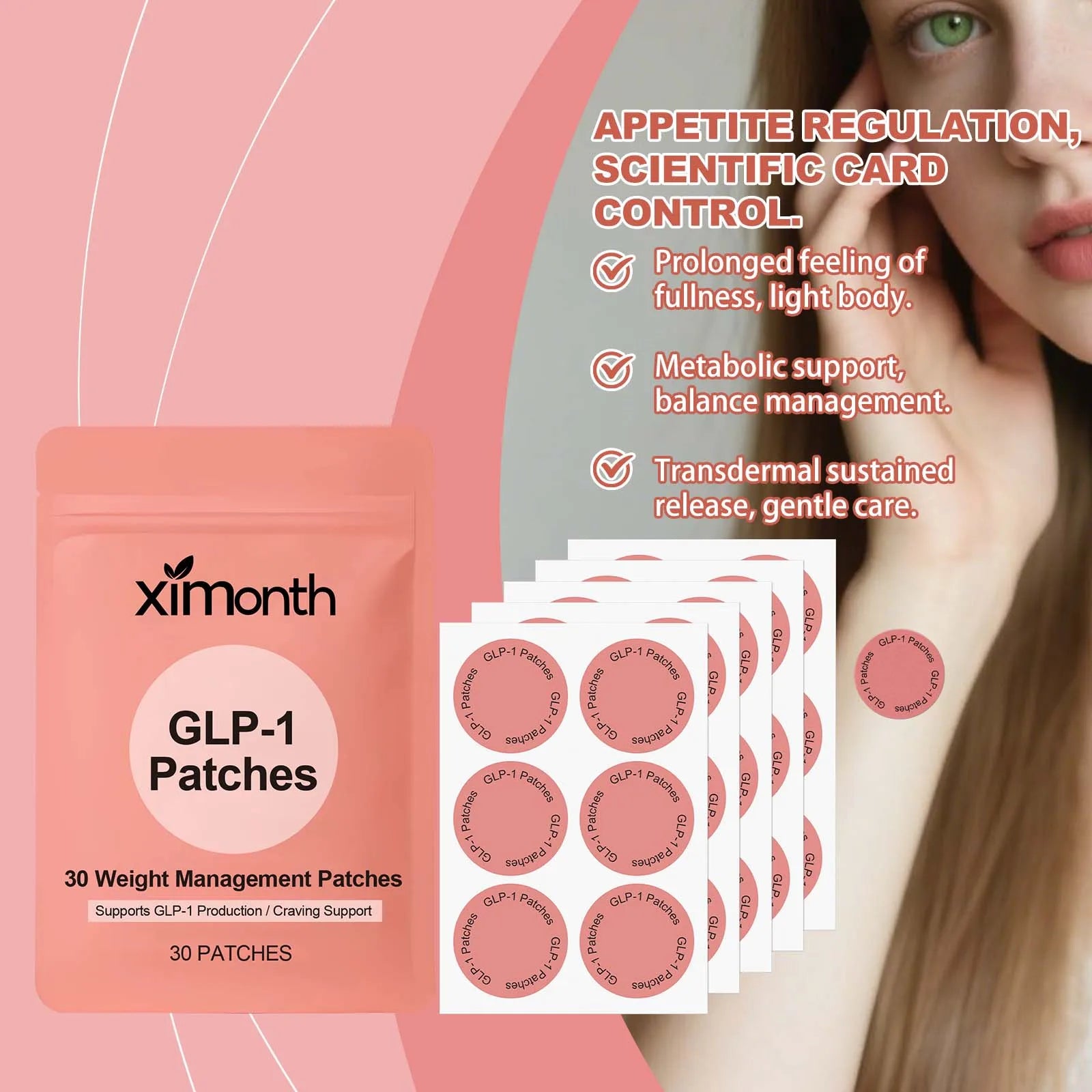 GLP-1 Patches For Body Shaping Fat Burning Anti Cellulite Improve Stomach Control Hunger Increase Metabolism Weight Loss Patch