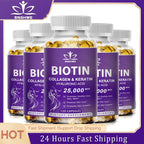 Collagen Biotin Supplement with Hyalurin&Keratin-Vitamins for Hair Growth- Women & Men-B1B2 B3B6B12 -Nails&Skin-Multi-Vitamins - Path to Self-Improvement
