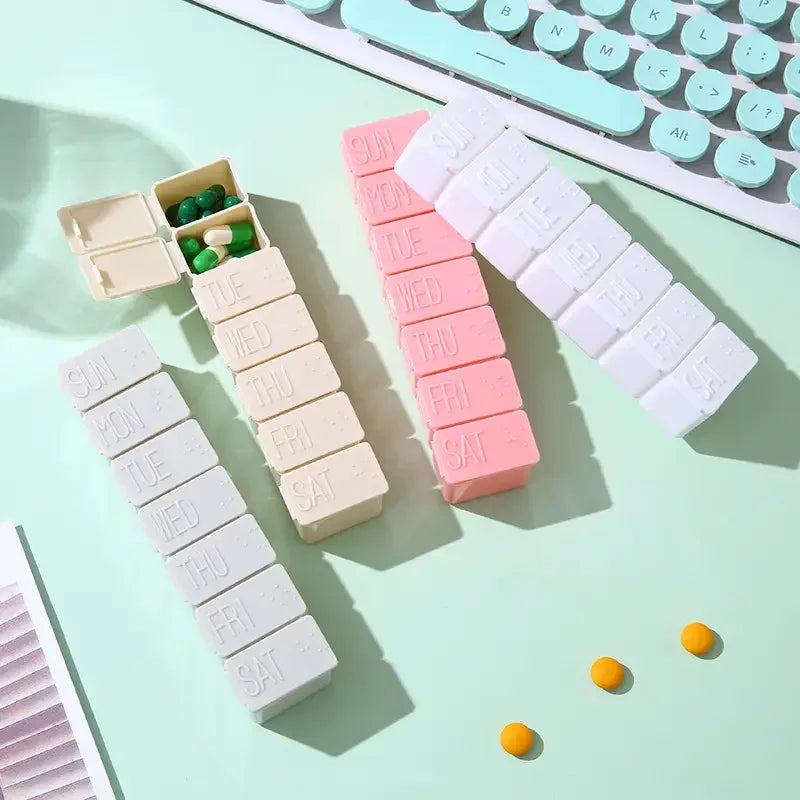 Weekly Pill Organizer Travel Daily Pill Box Medicine Organizer 7 Day for Vitamins and Prescriptions
