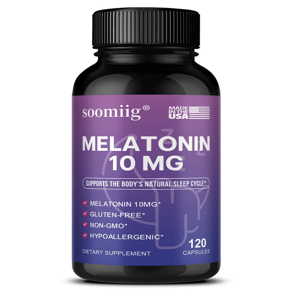 Melatonin 10mg Supplements - Promote Sleep Quality & Alertness, Help Deep Sleep, Non-GMO, Gluten-free
