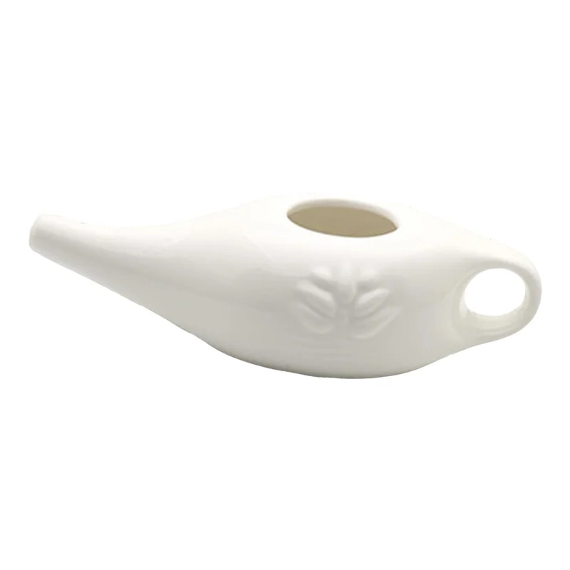 250Ml Ceramic Neti Pot Nose Cleaning Pot Leakproof Spout Pot for Nasal Rinsing Nose Washing Men and Women,White - Path to Self-Improvement