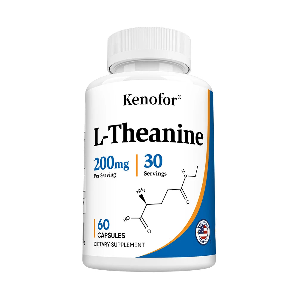 L-Theanine 200 Mg, Extra Strength Theanine Supplement – Focus and Relaxation Support, Improved Sleep, Non-GMO and Gluten-Free