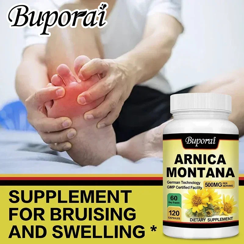 Arnica Montana Capsules - Suitable for Bruises and Swelling, Relieves Pain, Improves Mood, and Boosts Immunity - 120 Capsules - Path to Self-Improvement