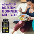 Prebiotics and Probiotics Capsules - Supports Gut Health, Digestion, Metabolism, and Weight Management, Regulating Emotions
