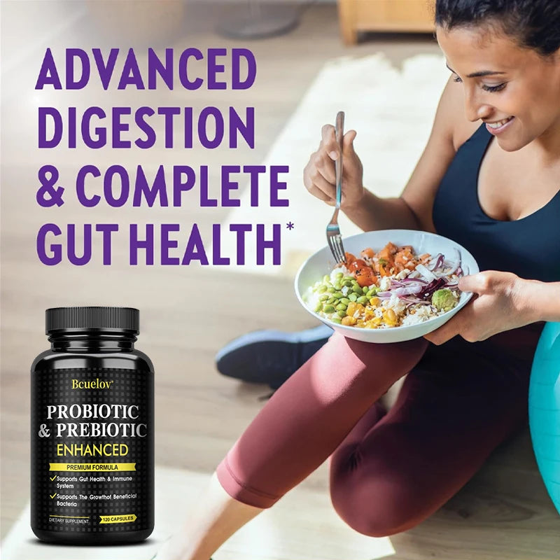 Prebiotics and Probiotics Capsules - Supports Gut Health, Digestion, Metabolism, and Weight Management, Regulating Emotions