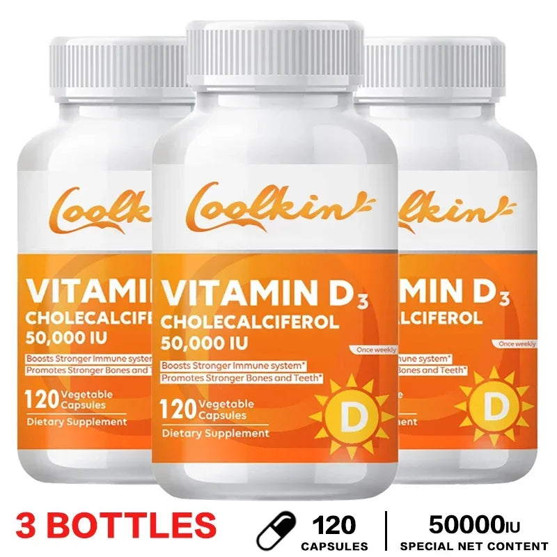 Vitamin D3 50000IU - Immune Support, Healthy Muscle Health, Strong Bones and Nervous System Health - Path to Self-Improvement