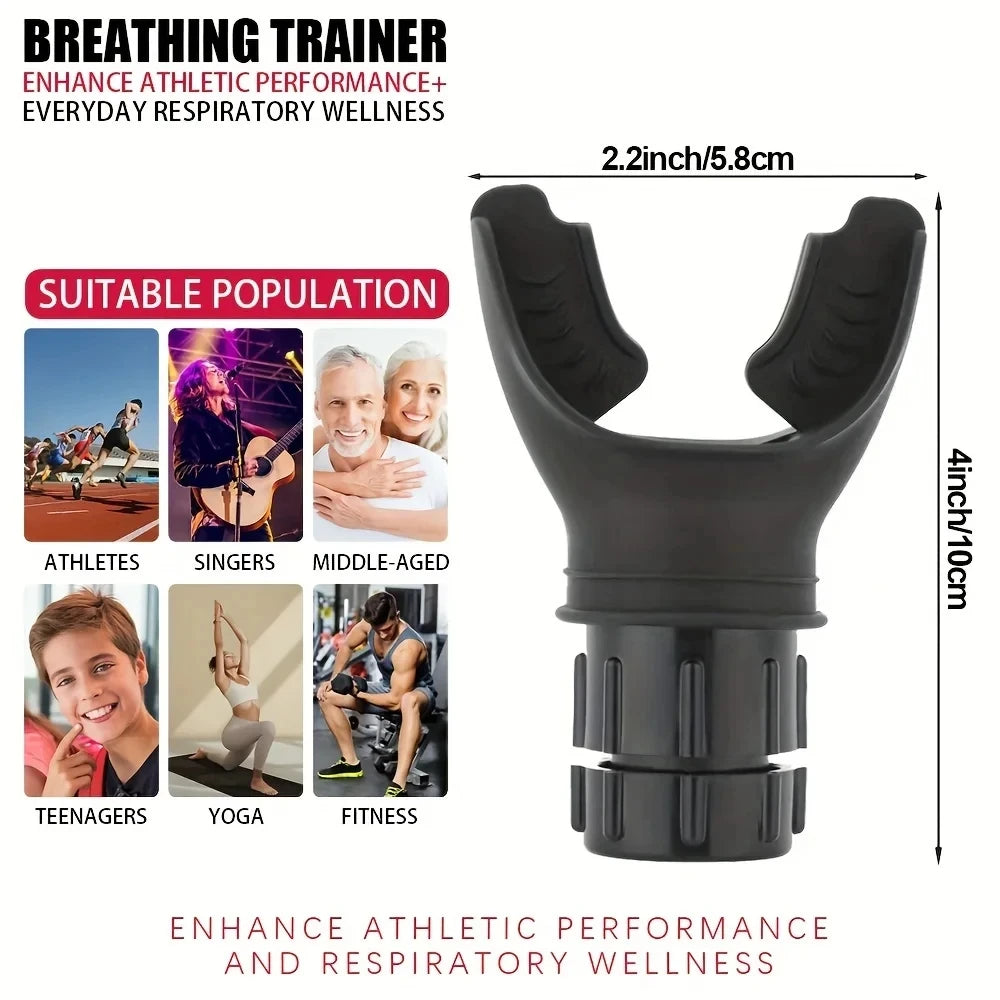 Breathing Trainer Abdominal Respiratory Muscles Portable Lightweight Lung Exerciser Compact Silicone Breathing Exercise Device