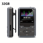 32GB Mini Portable MP3 Player - Exceptional High-Fidelity Sound, FM Radio, Voice Recorder, E-book, Pedometer - Includes USB C Cable, Earphone, Perfect for Sports, Travel, and Camping Adventures