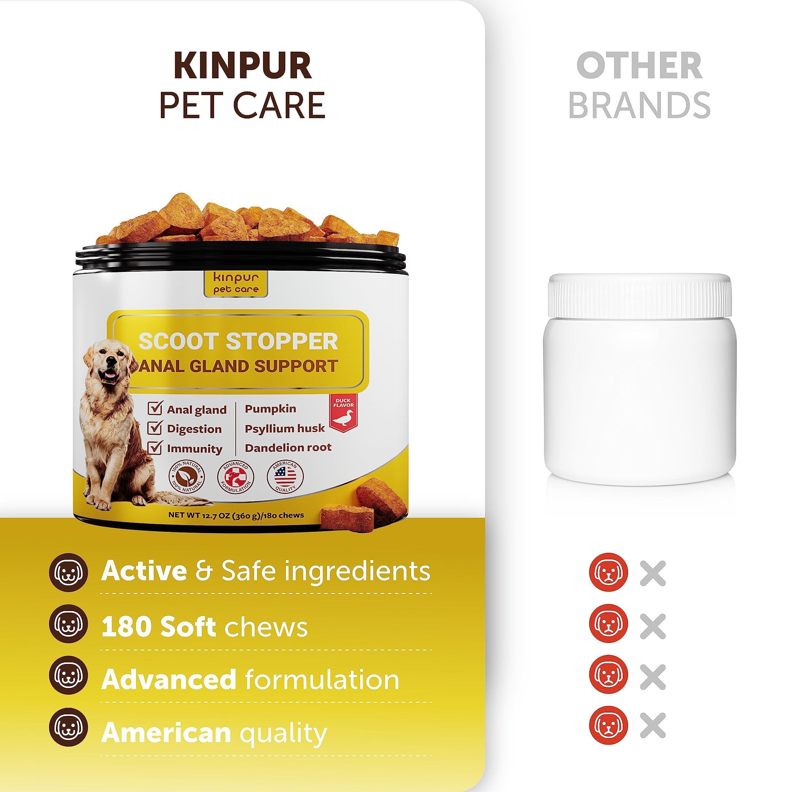 Kinpur Pet Care Scoot Stopper Soft Chews   Fiber for Dogs   Dog Anal