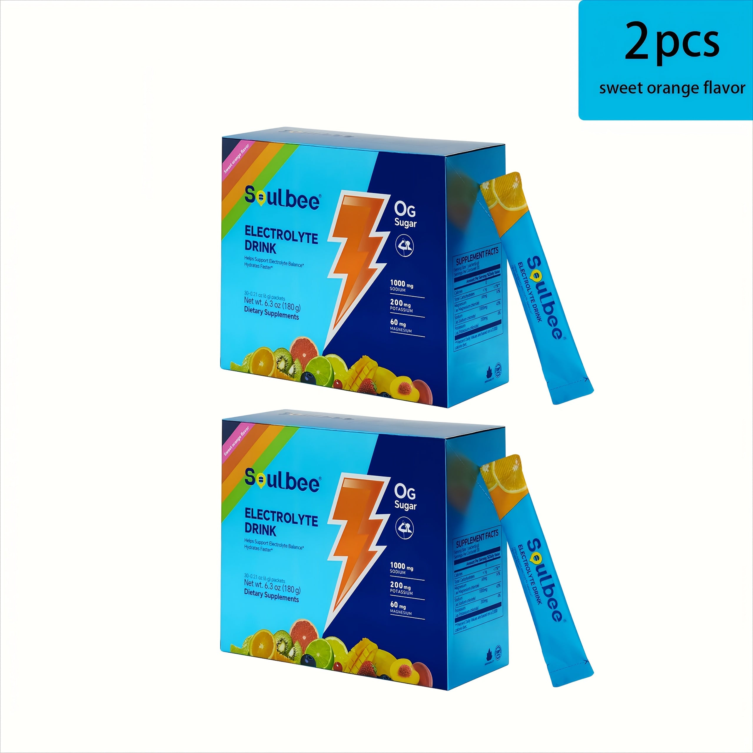 30-Pack Zero Sugar Electrolyte Sports Drink - Natural Fruit Flavors (Strawberry, Orange, Grape, Blueberry, Raspberry) - High-Efficiency Hydration with Potassium, Magnesium & Sodium - No Artificial Sweeteners, No Artificial Co