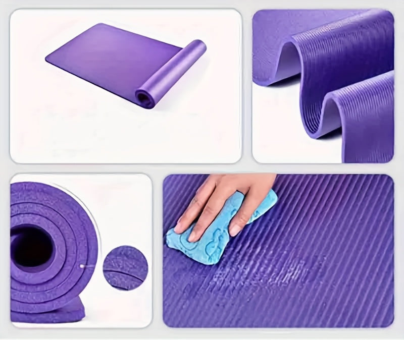 1pc Solid Color Non-Slip Soft Yoga Mat, 10MM Thickness Fitness Mat, Suitable For Gymnastics, Exercise, Pilates - Path to Self-Improvement