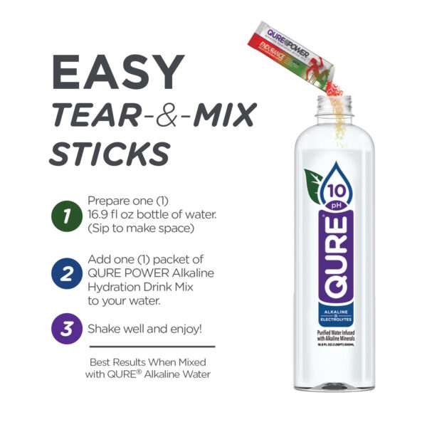 QURE Power Watermelon Kiwi Endurance Support Stick (15 Pack)