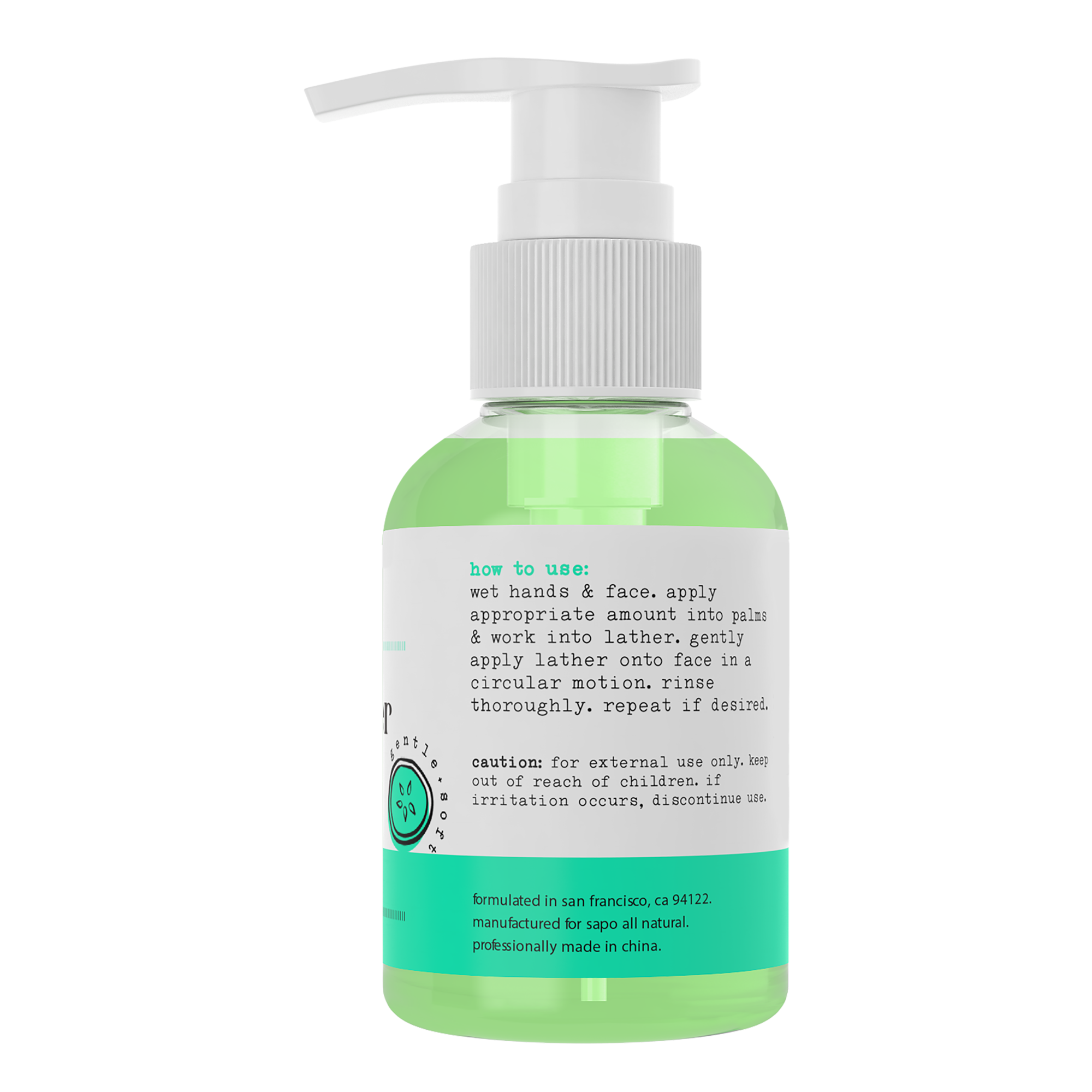 Sapo Cucumber Face Cleanser – Hydrating Gel Wash with Aloe, Coconut