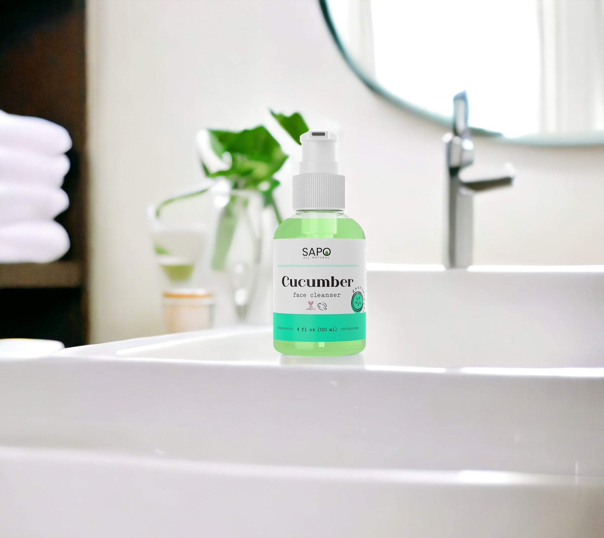 Sapo Cucumber Face Cleanser – Hydrating Gel Wash with Aloe, Coconut