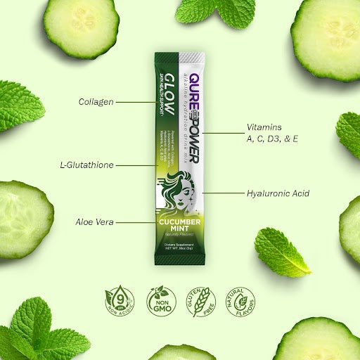 QURE Power Cucumber Mint Skin Support Stick (15 Pack)