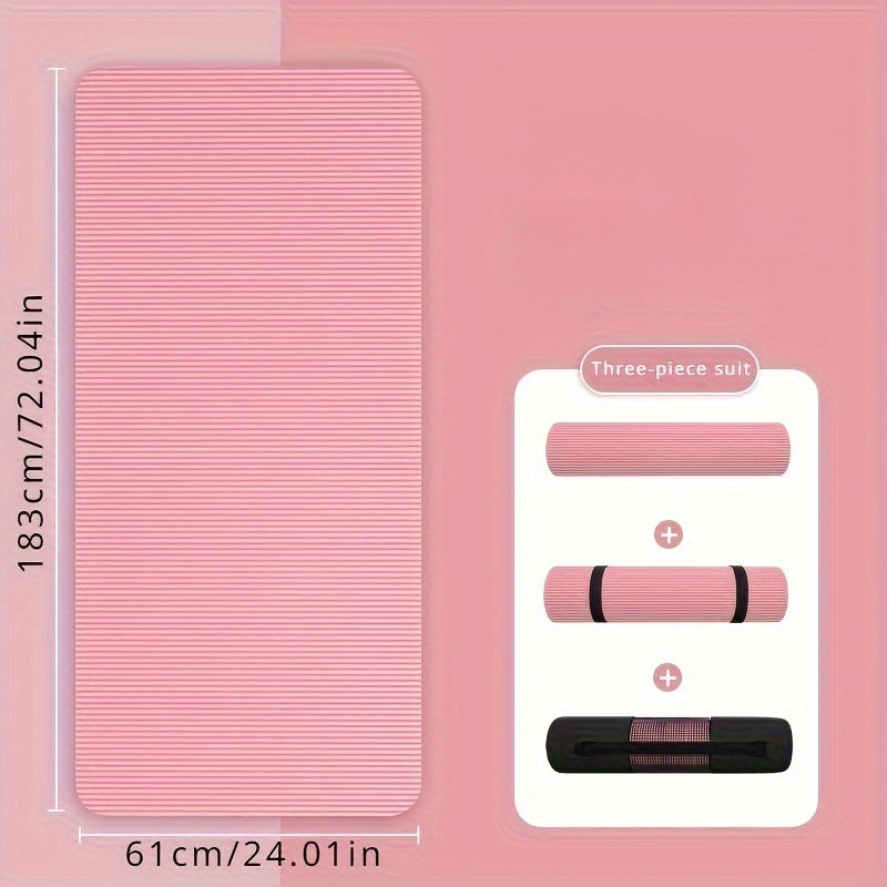 1pc Solid Color Non-Slip Soft Yoga Mat, 10MM Thickness Fitness Mat, Suitable For Gymnastics, Exercise, Pilates - Path to Self-Improvement