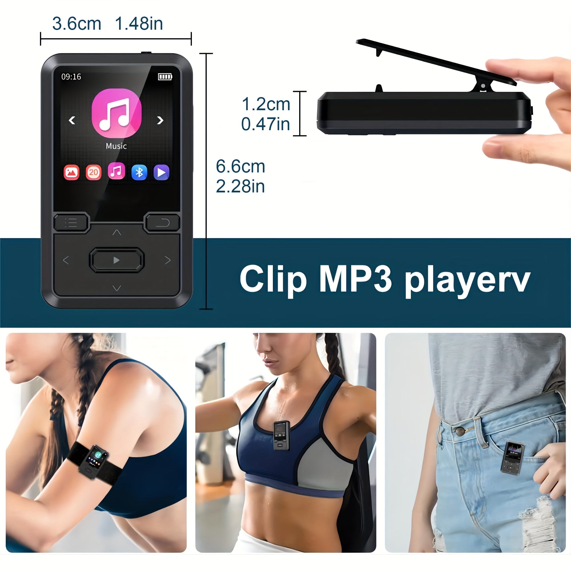 32GB Mini Portable MP3 Player - Exceptional High-Fidelity Sound, FM Radio, Voice Recorder, E-book, Pedometer - Includes USB C Cable, Earphone, Perfect for Sports, Travel, and Camping Adventures