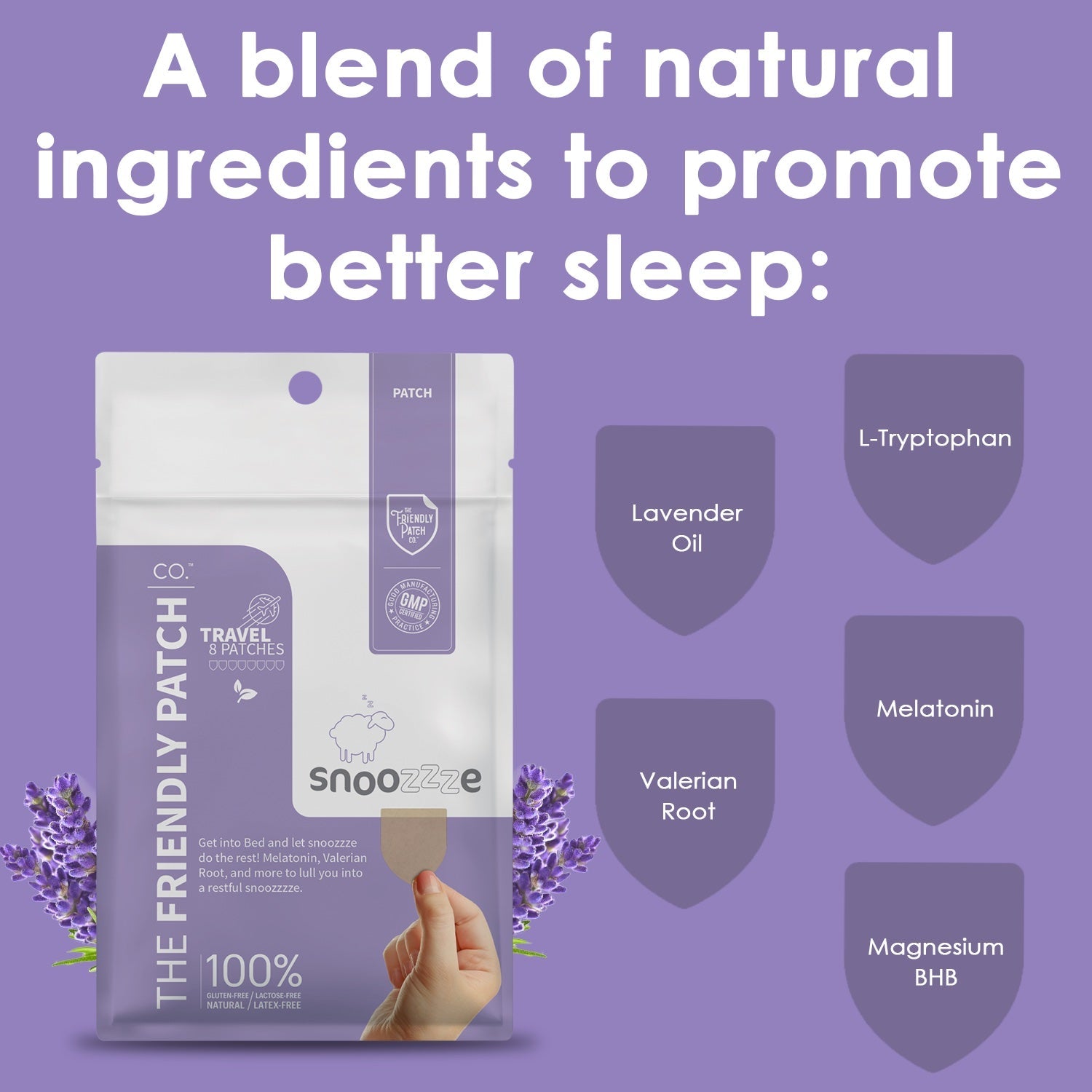 Melatonin Sleep Patch Wearable skin supplement travel patches - 8 patches