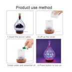 Essential Oil Aroma Diffuser - Mirror 3D Fireworks USB Aromatherapy