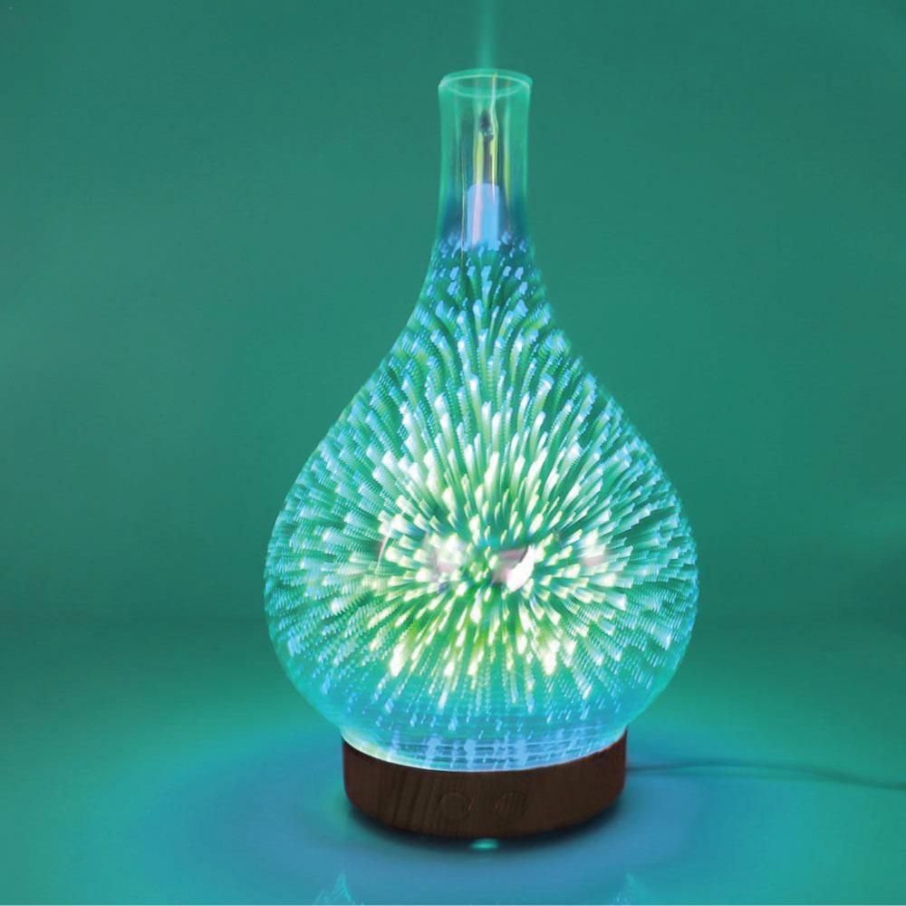 Essential Oil Aroma Diffuser - Mirror 3D Fireworks USB Aromatherapy