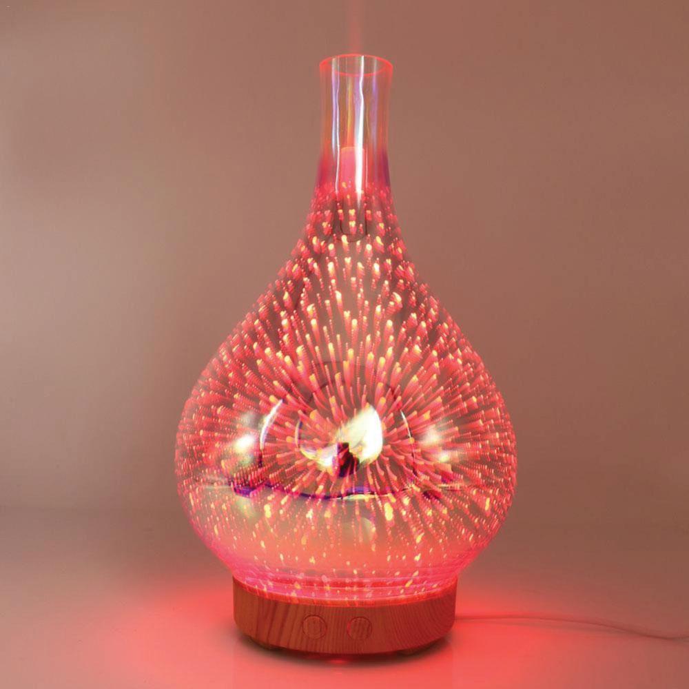 Essential Oil Aroma Diffuser - Mirror 3D Fireworks USB Aromatherapy